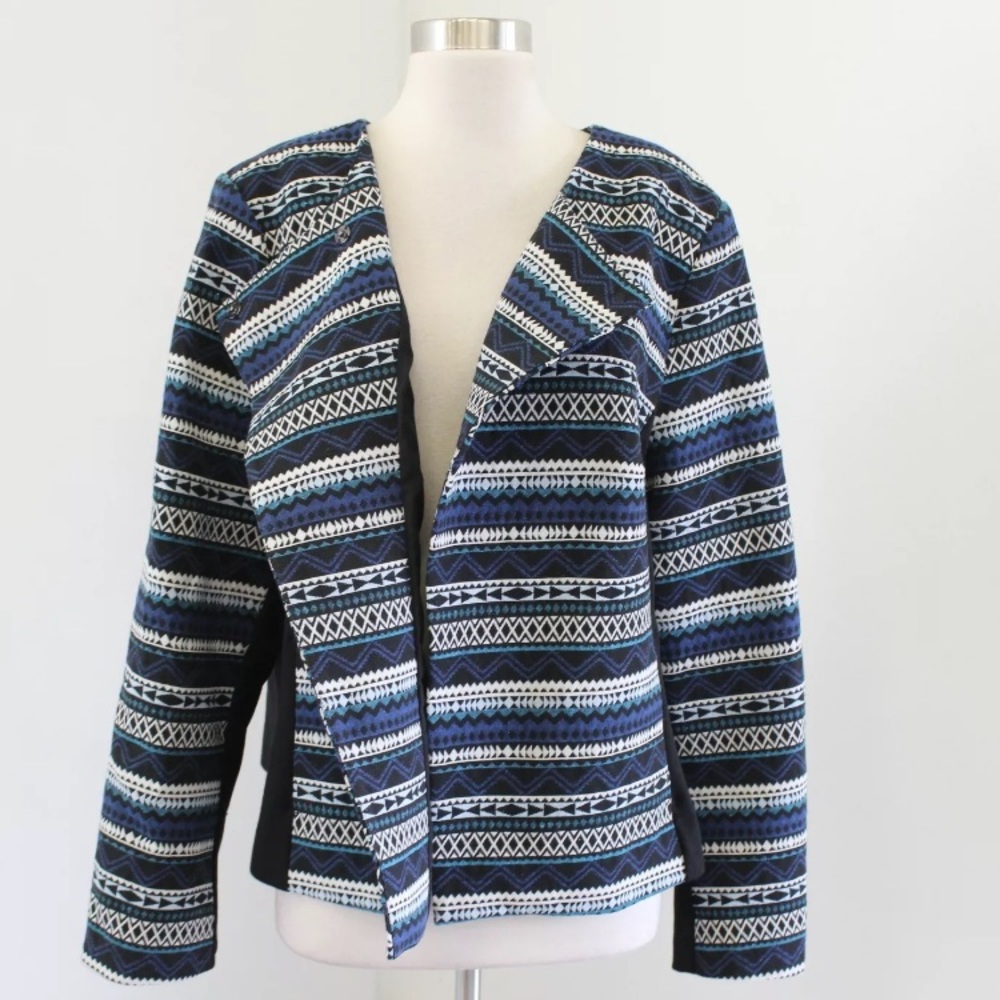 NWT Lane Bryant Geometric Striped Moto Jacket - Picture 4 of 7
